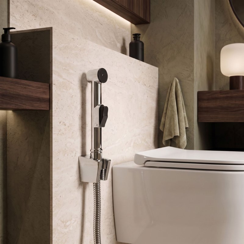 Rea Washbasin Faucet With Bidet Hand Shower Lungo Chrome 12X4X17Cm