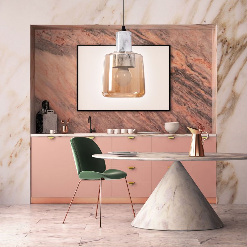 Pendant Lamp TOOLIGHT APP1011-1CP Beige E27 1-light point