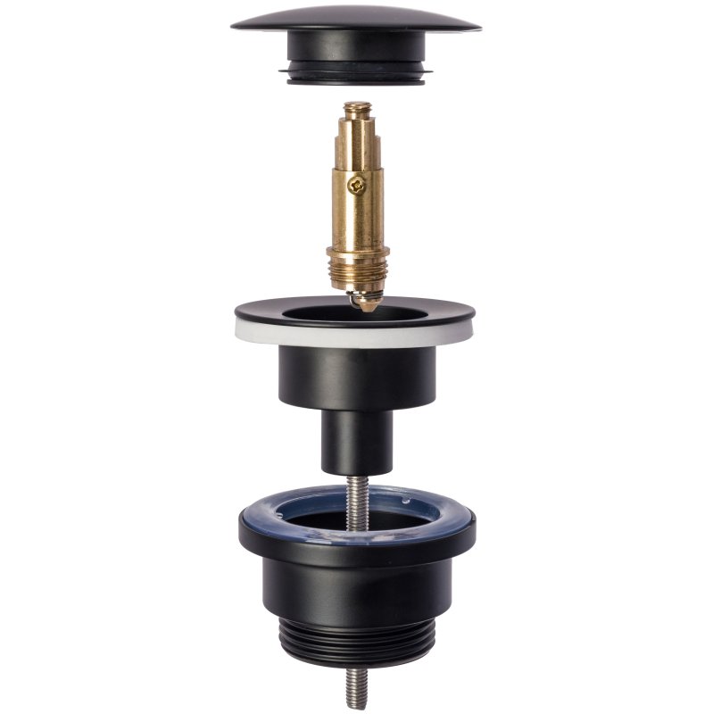 Univerasl Basin Siphon + Basin Plug Click-Clack REA Black