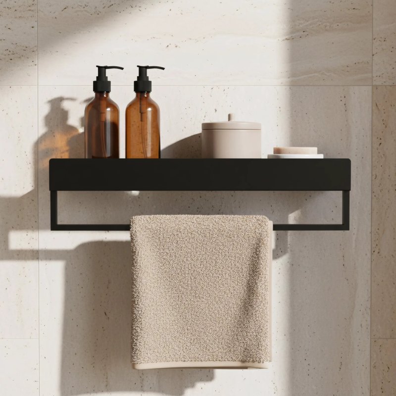 Bathroom Shelf Sf01 60Cm Black Matt