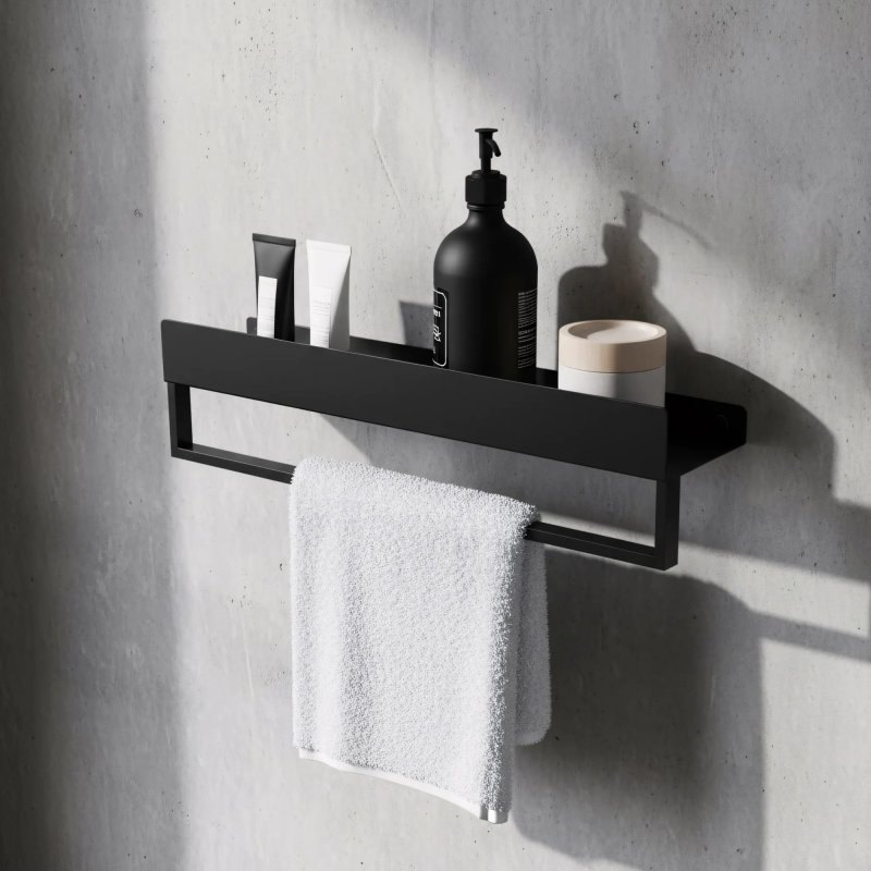 Bathroom Shelf Sf01 45Cm Black Matt