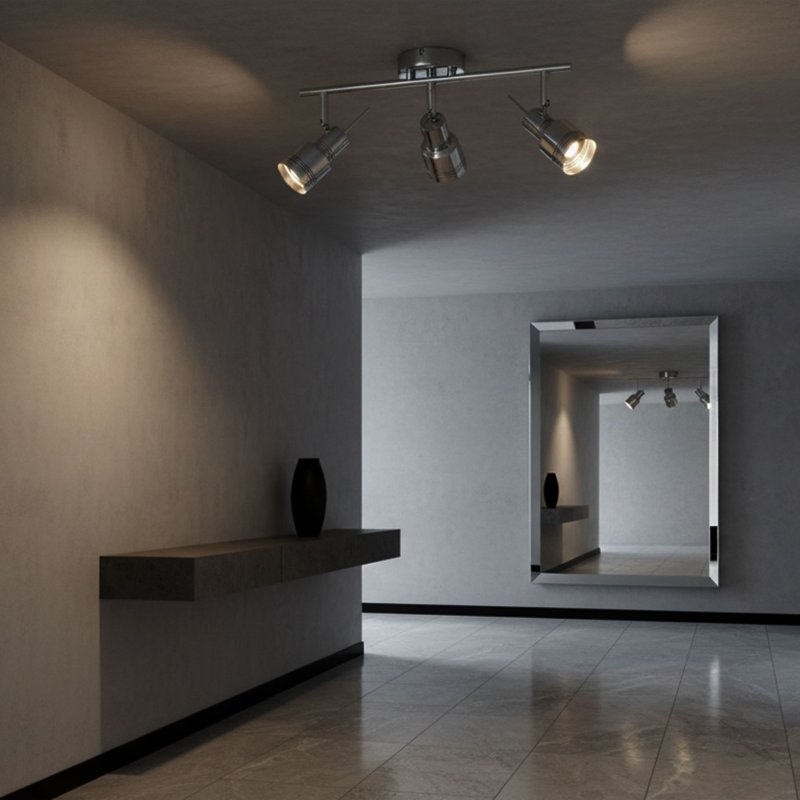 Ceiling Lamp Chandelier TOOLIGHT APP747-3C Spotlight 3 Chrome 3-light points GU10 18x46Cm