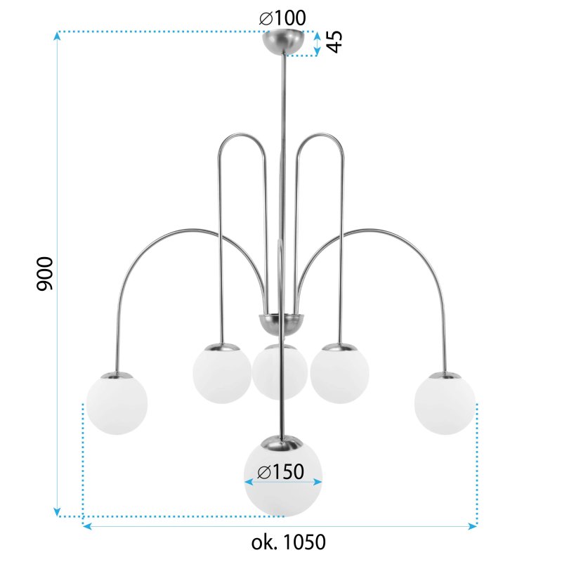 LAMP APP1584-6CP 80x80x80cm