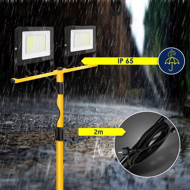 Construction LED halogen lamp on a stand RSL006-2x100N