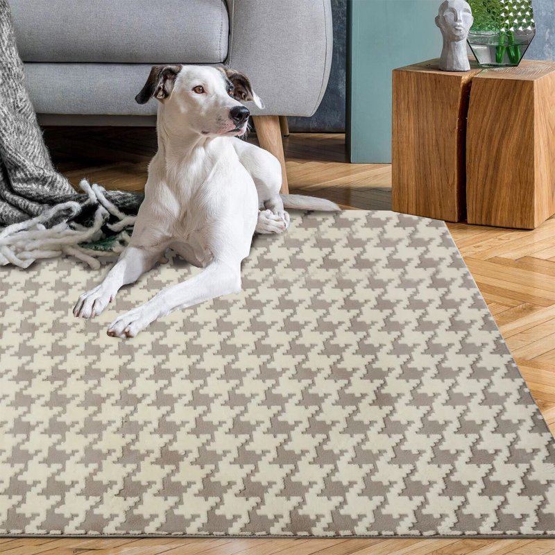PLUSH CARPET CLOVER PEPITKA BEIGE 1.20*1.70