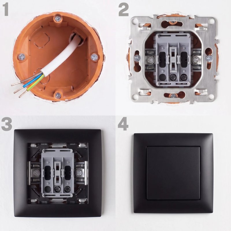 Toolight Single Switch With Frame Oste Jnh006-w Black