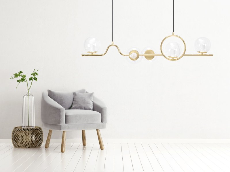 Pendant Lamp TOOLIGHT APP1023-5CP Gold 5-light points E27 12x100x20-110cm