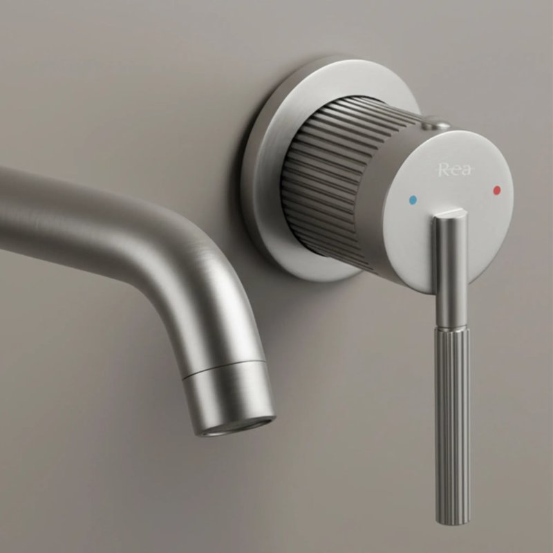 WALL MOUNTED BASIN FAUCET REA ARGON BRUSHED NICKEL + BOX