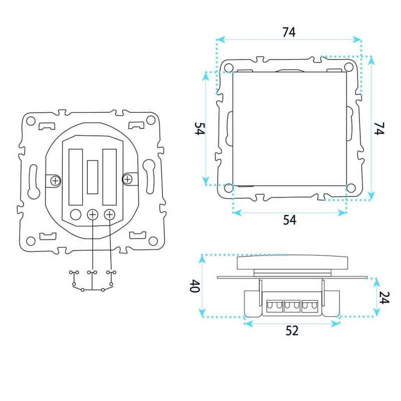 Toolight Single Switch Oste Jnh006-w Grey