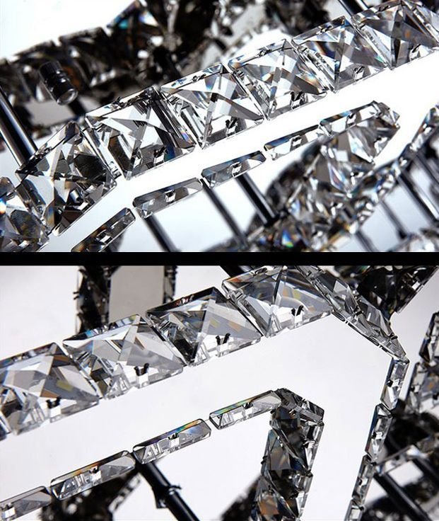 Ceiling LED Lamp Chandelier TOOLIGHT APP410-C Mirror Metal Cristal Square