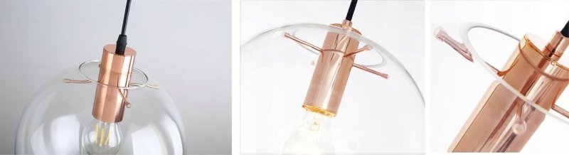 Pendant Lamp TOOLIGHT APP041-1CP LASSI Glass 3 Balls Rose-Gold 20-25-30cm E27