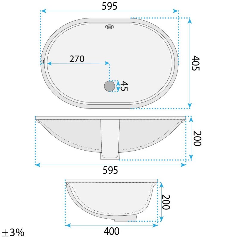 Rea Inset Washbasin Niva