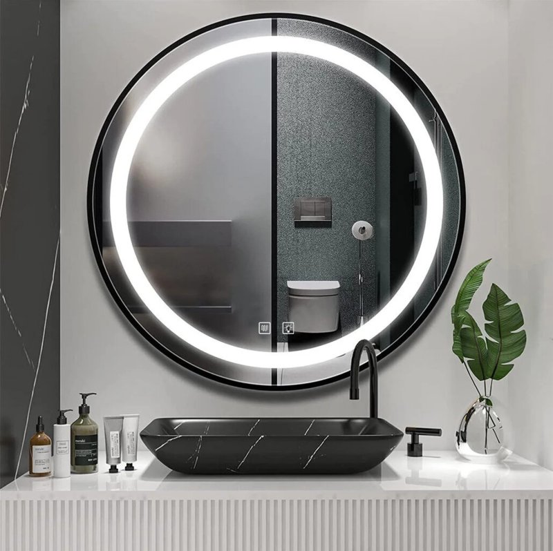 Bathroom LED Mirror REA MMJ 50cm Black