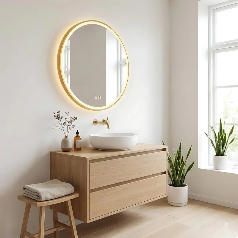 Bathroom LED Mirror REA MMJ 70cm Gold