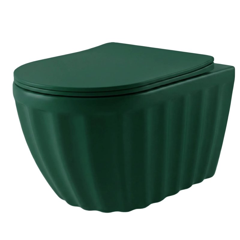 Rea Set: Wall-hung Toilet Bowl + Countertop Washbasin Duo Matcha Matt