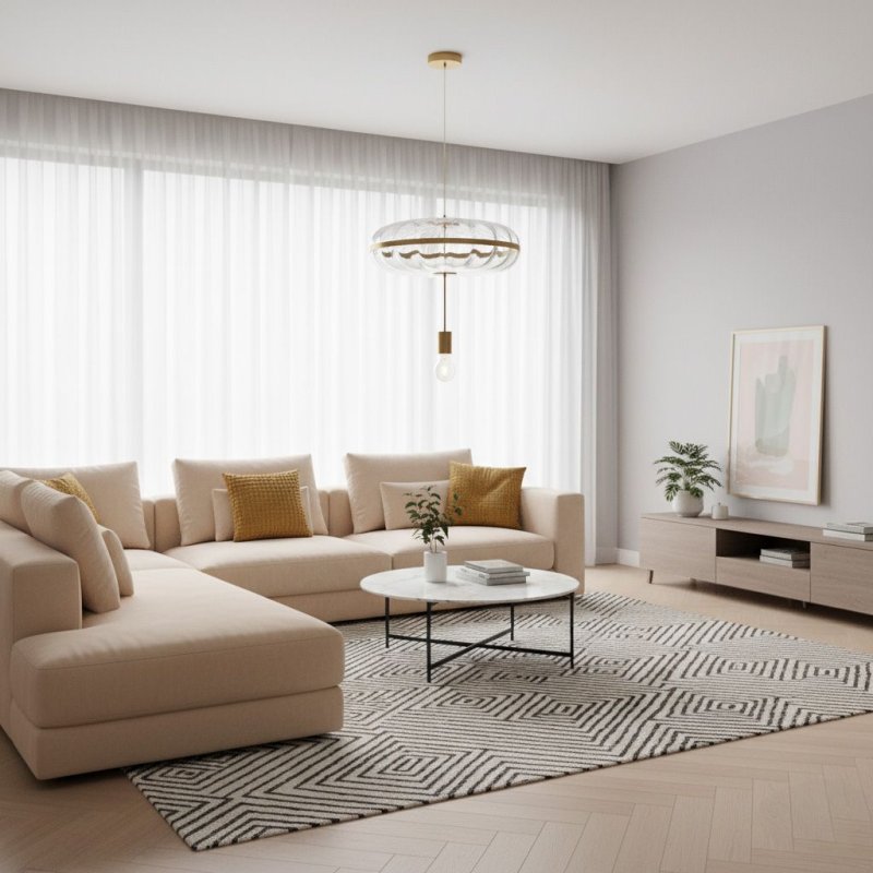 Pendant Lamp TOOLIGHT APP1102-C Gold Transparent Glass E27 1-light point