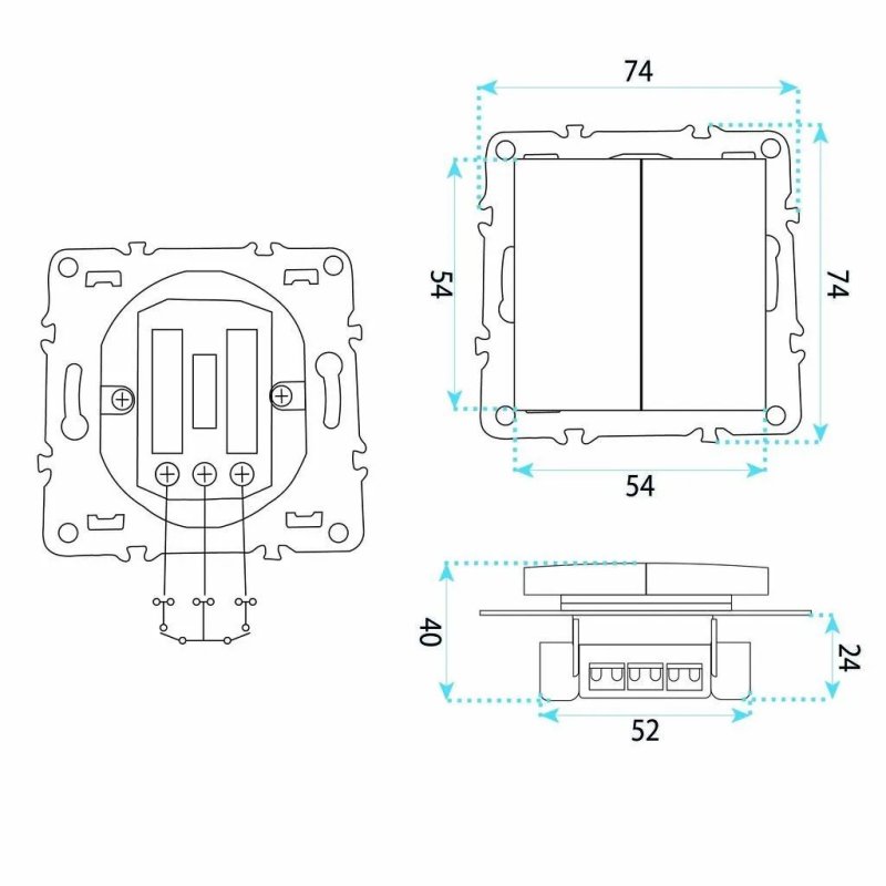 Toolight Double Switch Oste Jnh007-w White