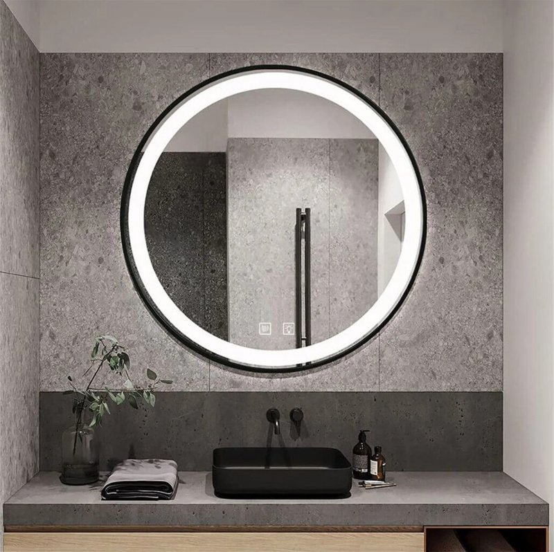 Bathroom LED Mirror REA MMJ 60cm Black
