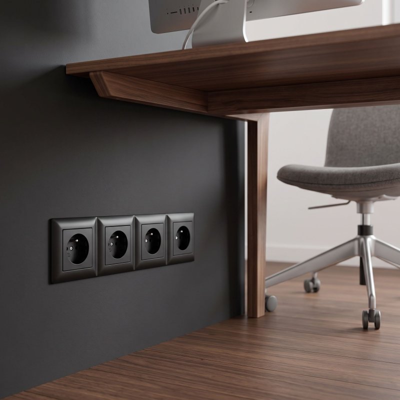 Toolight Quadruple Socket Frame Oste Jnh016-4f Black