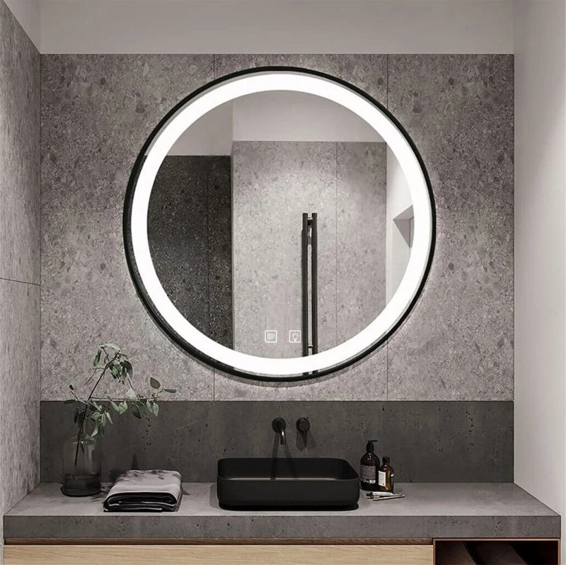 Bathroom LED Mirror REA MMJ 70cm Black