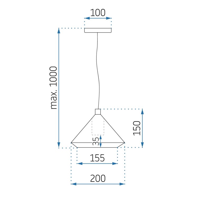 Pendant Lamp TOOLIGHT APP1005-1CP Black Round 1-light point E27 20x15x15-100cm
