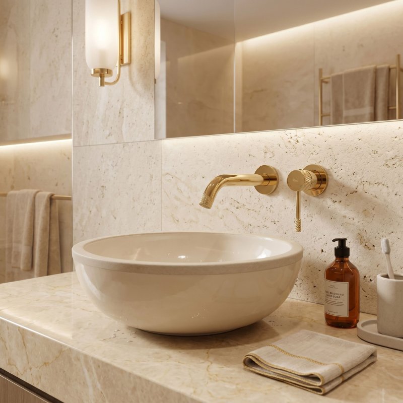 Wall Mounted Basin Faucet Rea Venti Gold