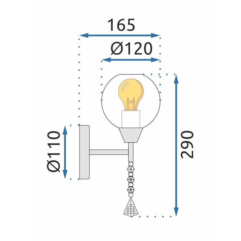 Wall Light Toolight APP716-1W E27 chrome
