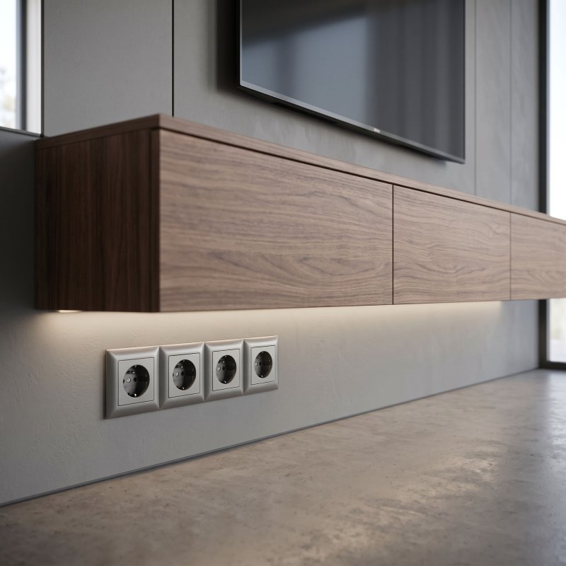 Toolight Quadruple Socket Frame Oste Jnh016-4f Grey