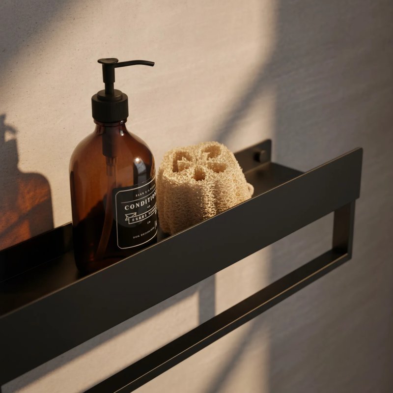 Bathroom Shelf Sf01 60Cm Black Matt