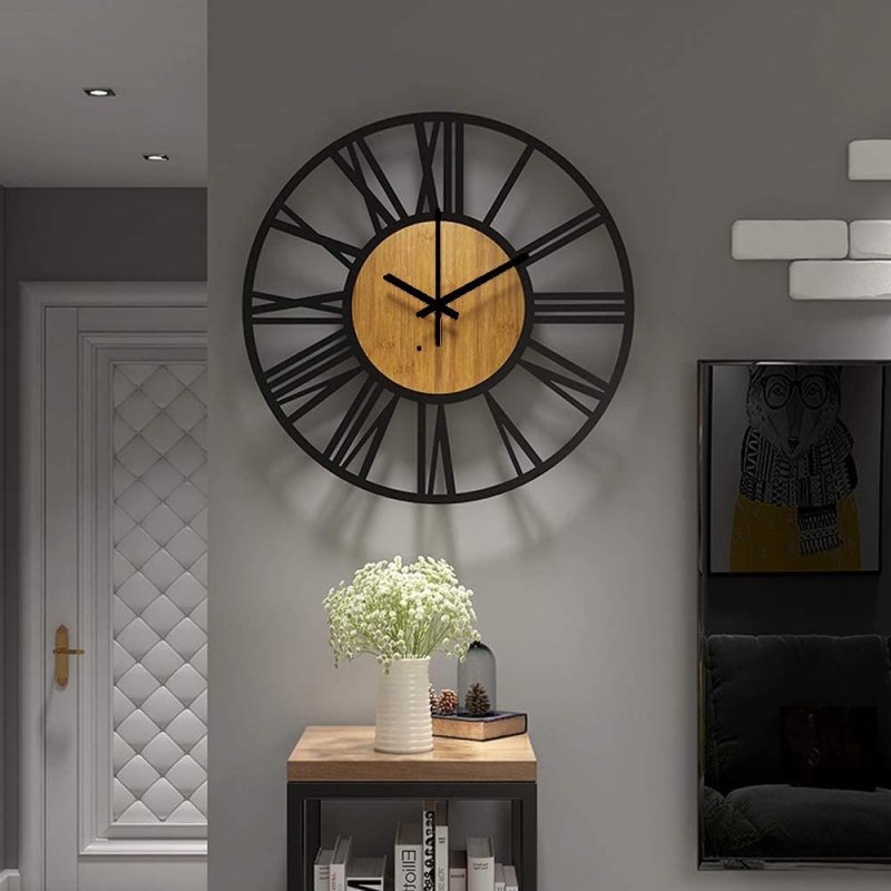 Round Wall Clock Loft 35 cm metal/wood MC70902