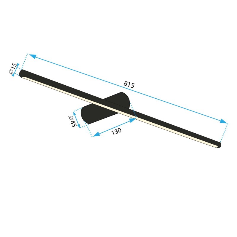 Bathroom Wall LED Light TOOLIGHT APP1343-W Black 13W 80cm