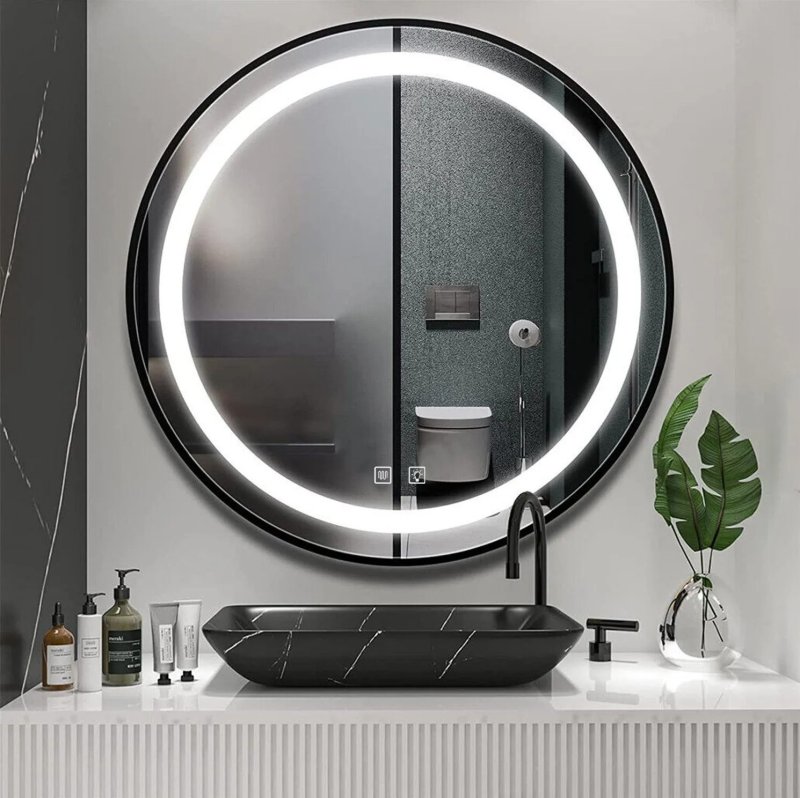 Bathroom LED Mirror REA MMJ 60cm Black