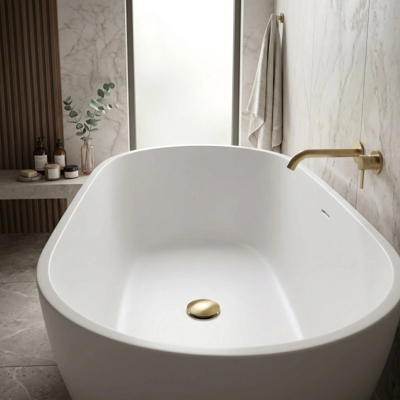 BATHTUB PLUG REA 7CM BRUSH GOLD