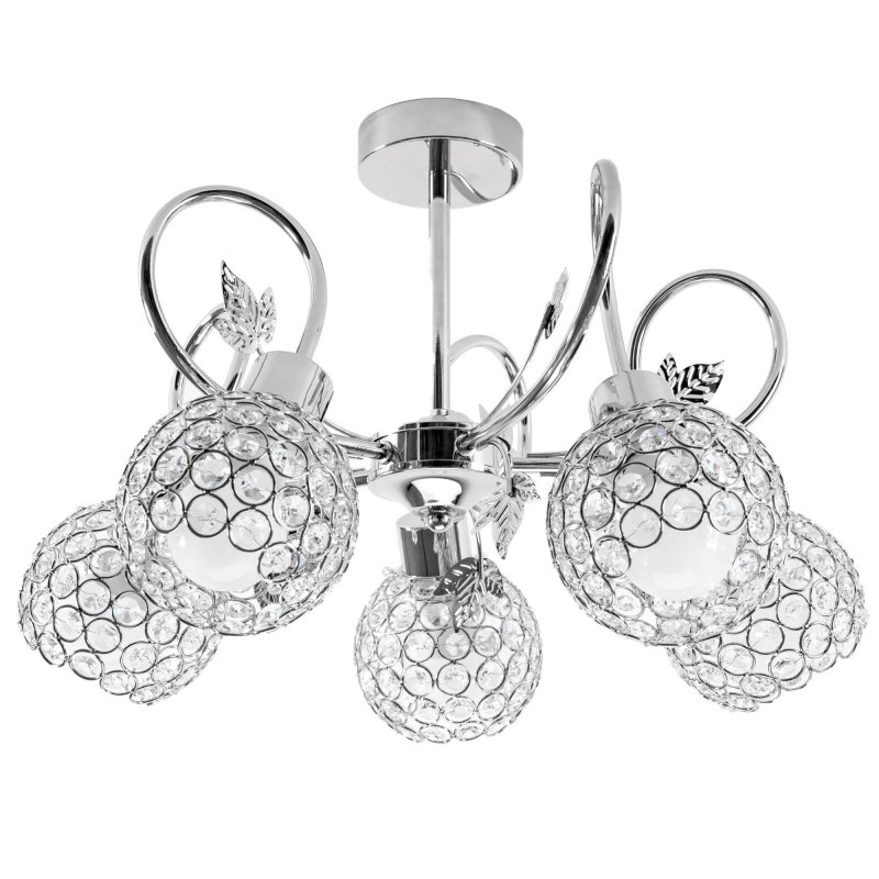 Chandelier Toolight APP636-5C Crystal Metal Leaf 5-light points E27 50x50x35cm