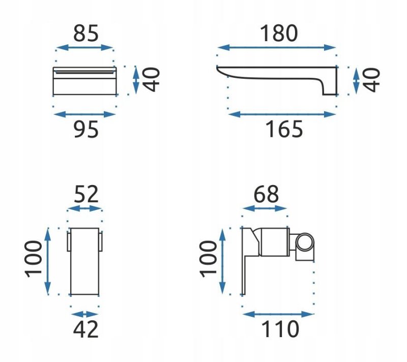 Concealed Basin Faucet REA Mason Gold