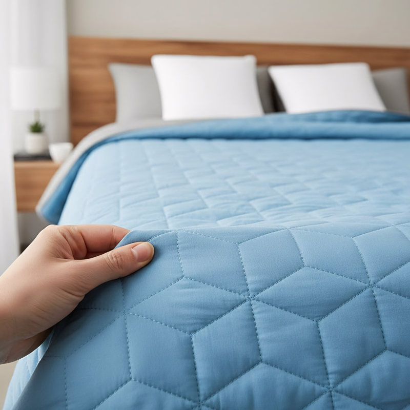 bedspread quilted Diamante L.Grey / Blue
