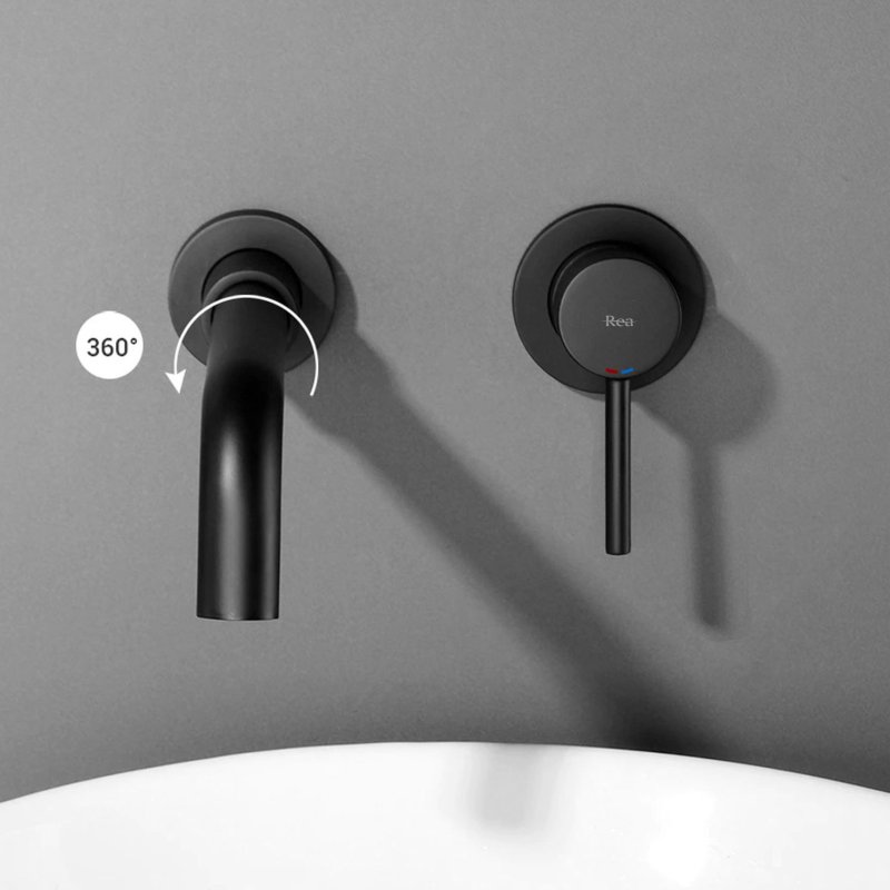 Concealed Basin Faucet REA Lungo Long Black + Box