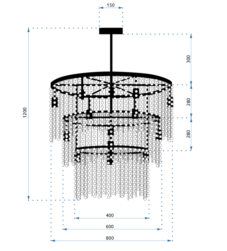 Lamp Cristal APP1314-CP Black