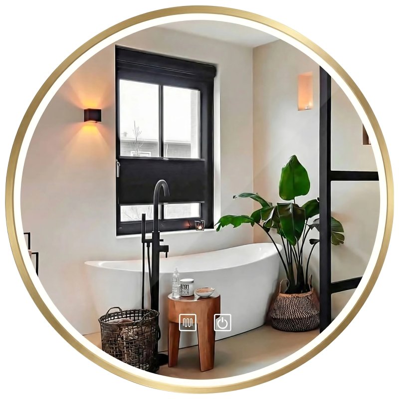 Bathroom LED Mirror REA MMJ 70cm Brushed Rose Gold