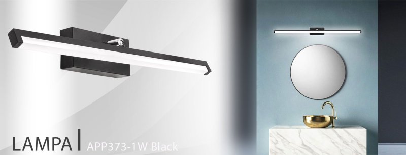 Bathroom Wall LED Light TOOLIGHT APP373-1W Black 12W 50cm