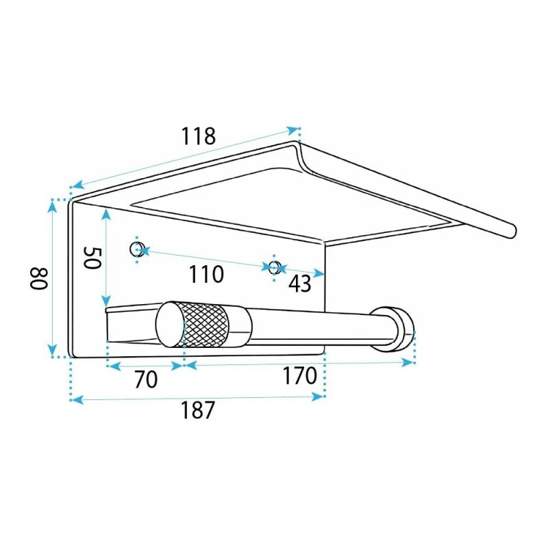 Paper Holder Rea Ori 16201 Titanium
