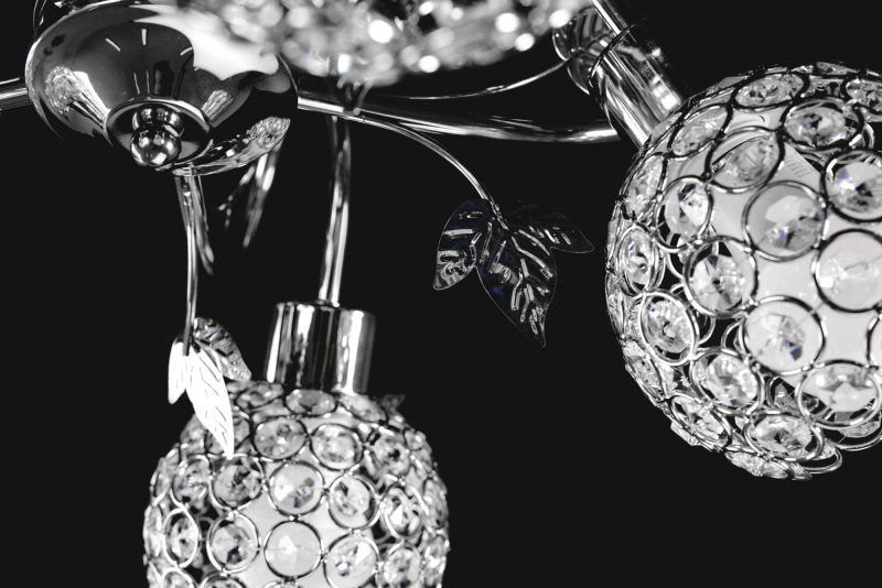 Chandelier Toolight APP636-5C Crystal Metal Leaf 5-light points E27 50x50x35cm