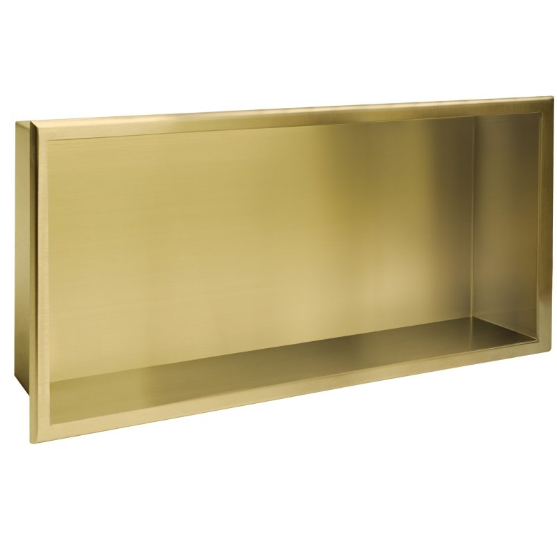 Built-in Stainless Steel Bathroom Shelf 30X60 Brushed Gold