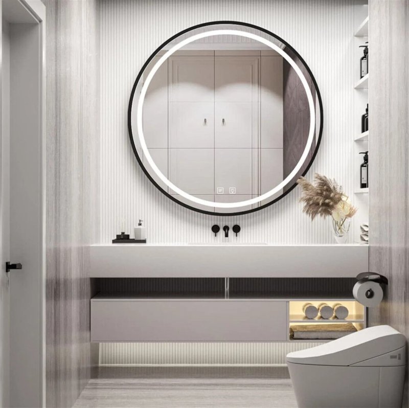 Bathroom LED Mirror REA MMJ 90cm Black