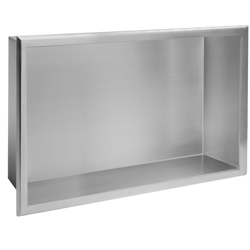 Built-in Stainless Steel Bathroom Shelf 30X45 Brushed Steel