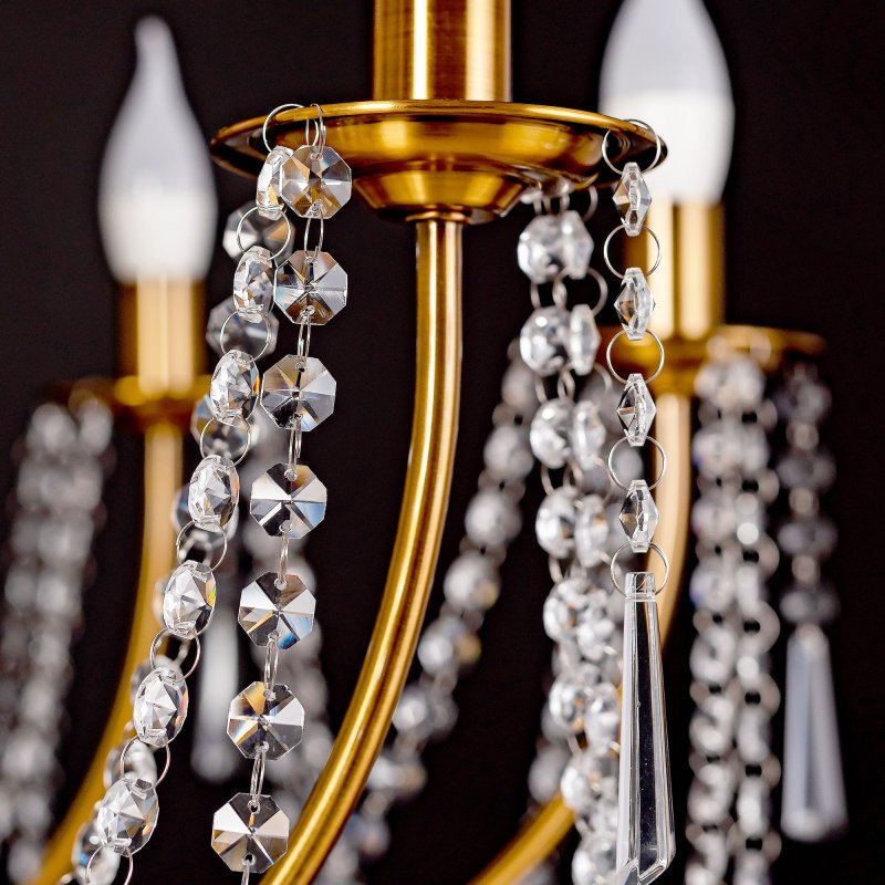 Chandelier Toolight APP765-6CP Crystal Gold Candles 6-light points E14 60x60x42-112cm