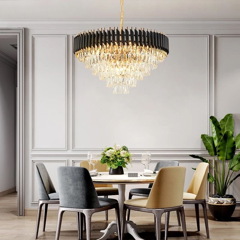 Chandelier Toolight APP1058-CP Gold Black Crystal E14 9-light points