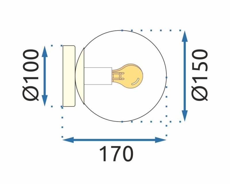 Ceiling Lamp Chandelier TOOLIGHT APP1156-1C Gold Metal Glass Balls E27 1-light points