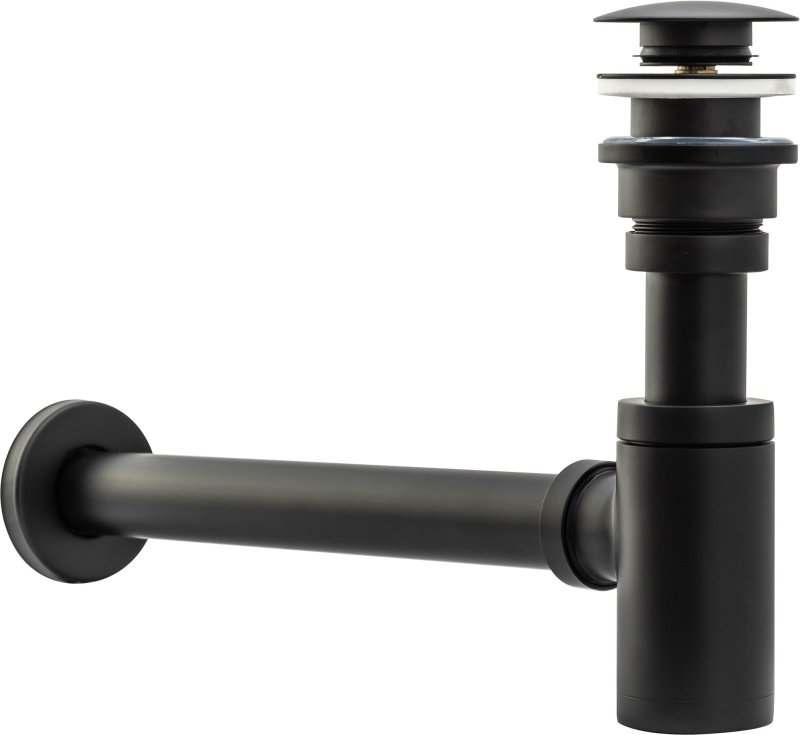 Univerasl Basin Siphon + Basin Plug Click-Clack REA Black