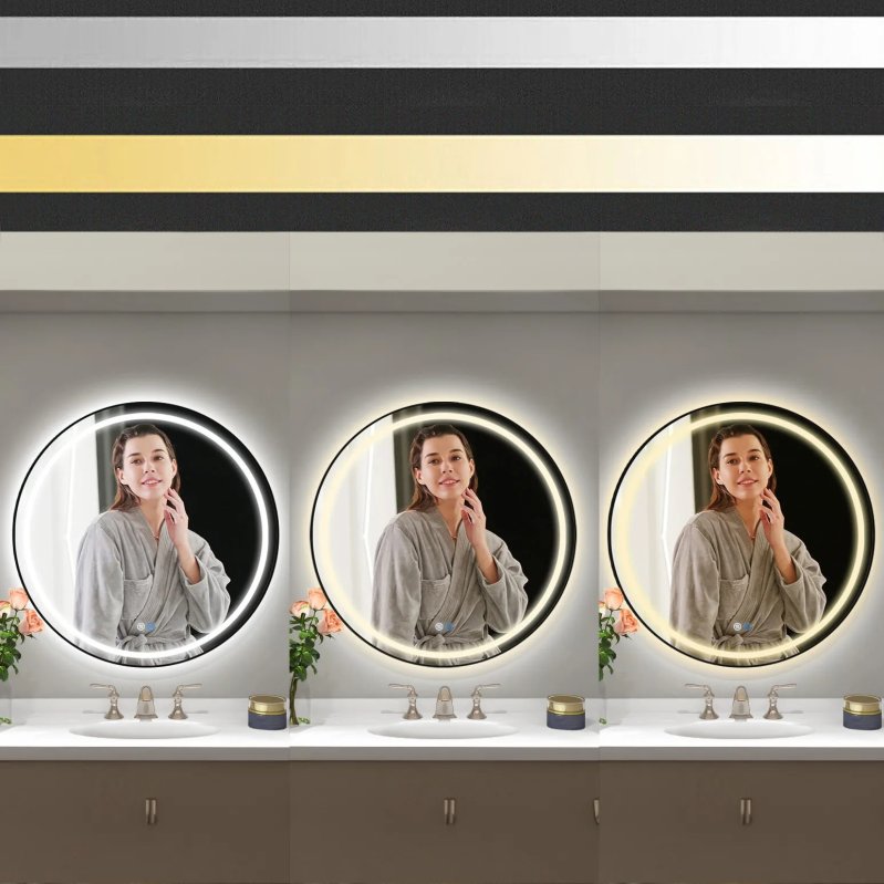 Bathroom LED Mirror REA MMJ 50cm Black